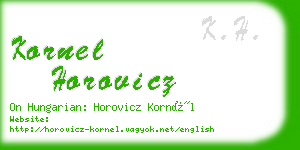 kornel horovicz business card